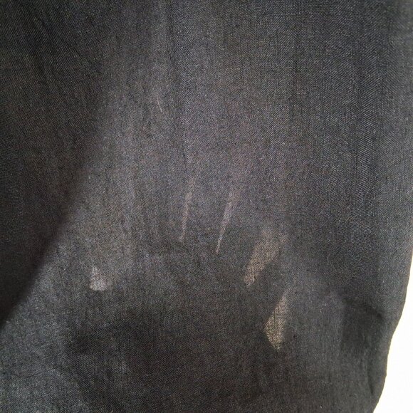 Gary Graham Black Silk Linen Dress Geometric Pleating Crew Neck SZ 2 Avant Garde - Picture 6 of 10